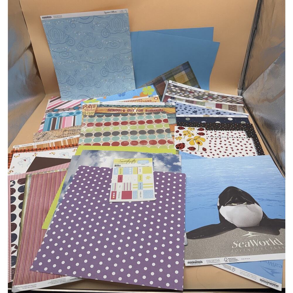 Go Fish, Provo,Stampin Up, Paper Patch, Imaginati ￼12x12 Paper Scrapbook 40+Page